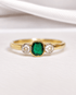 Bague Trilogie Émeraude & Diamants "Esmeralda" - Elliade Paris