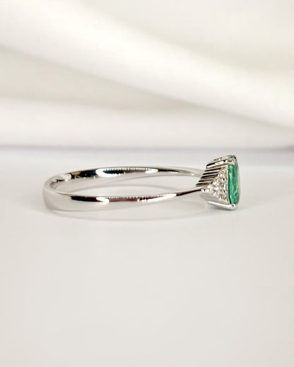 Bague Trilogie Émeraude &amp; Diamants "Gabriella" - Elliade Paris
