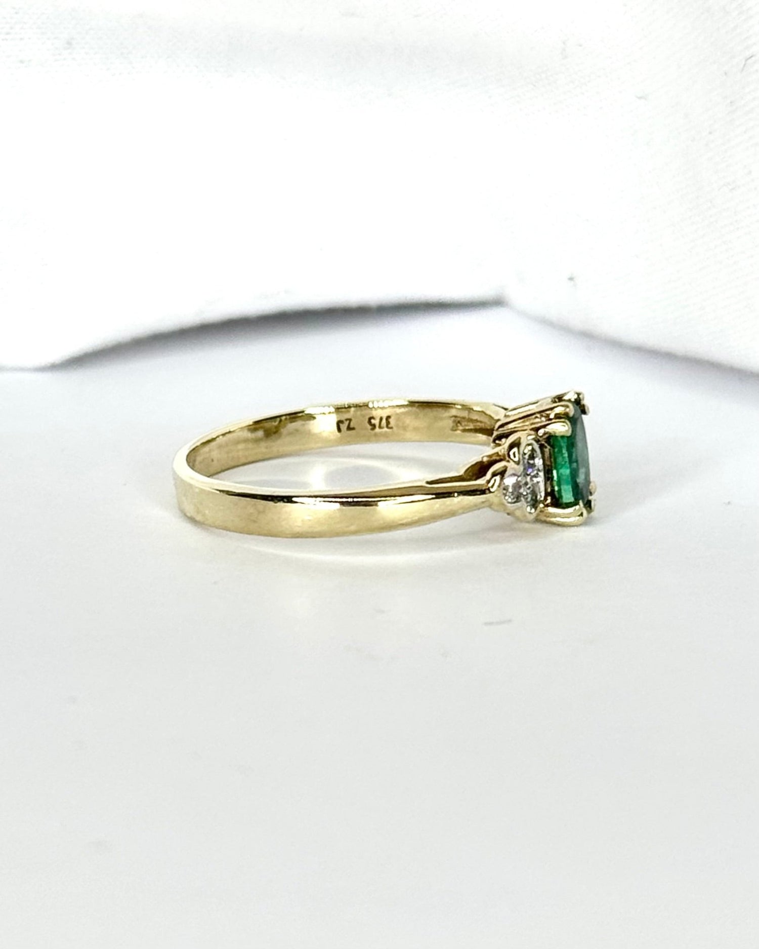 Bague Trilogie Émeraude &amp; Diamants "Germaine" - Elliade Paris