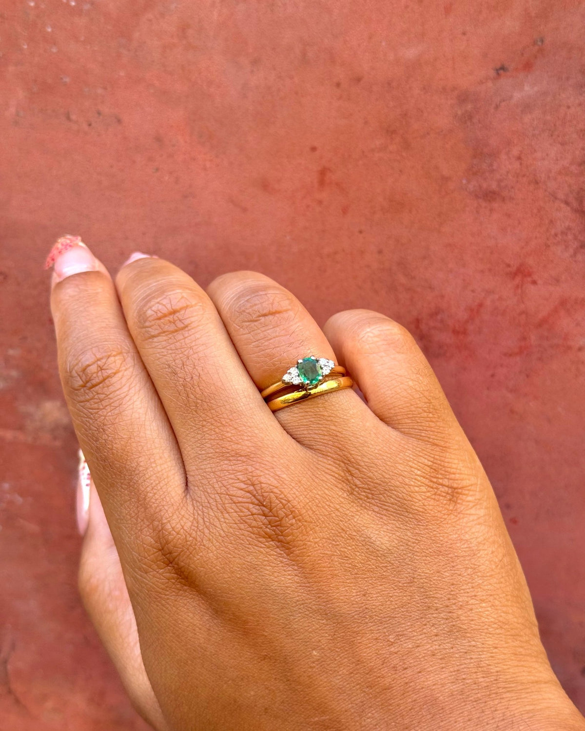 Bague Trilogie Émeraude &amp; Diamants "Jessy" - Elliade Paris