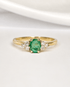 Bague Trilogie Émeraude & Diamants "Jessy" - Elliade Paris