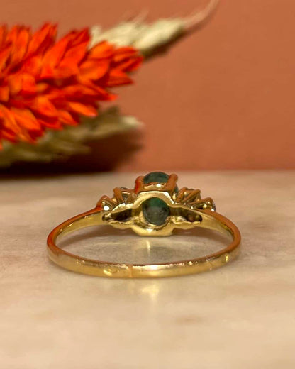 Bague Trilogie Emeraude &amp; Diamants &quot;Luciana&quot; - Elliade Paris