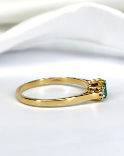 Bague Trilogie Émeraude &amp; Diamants "Maysa" - Elliade Paris