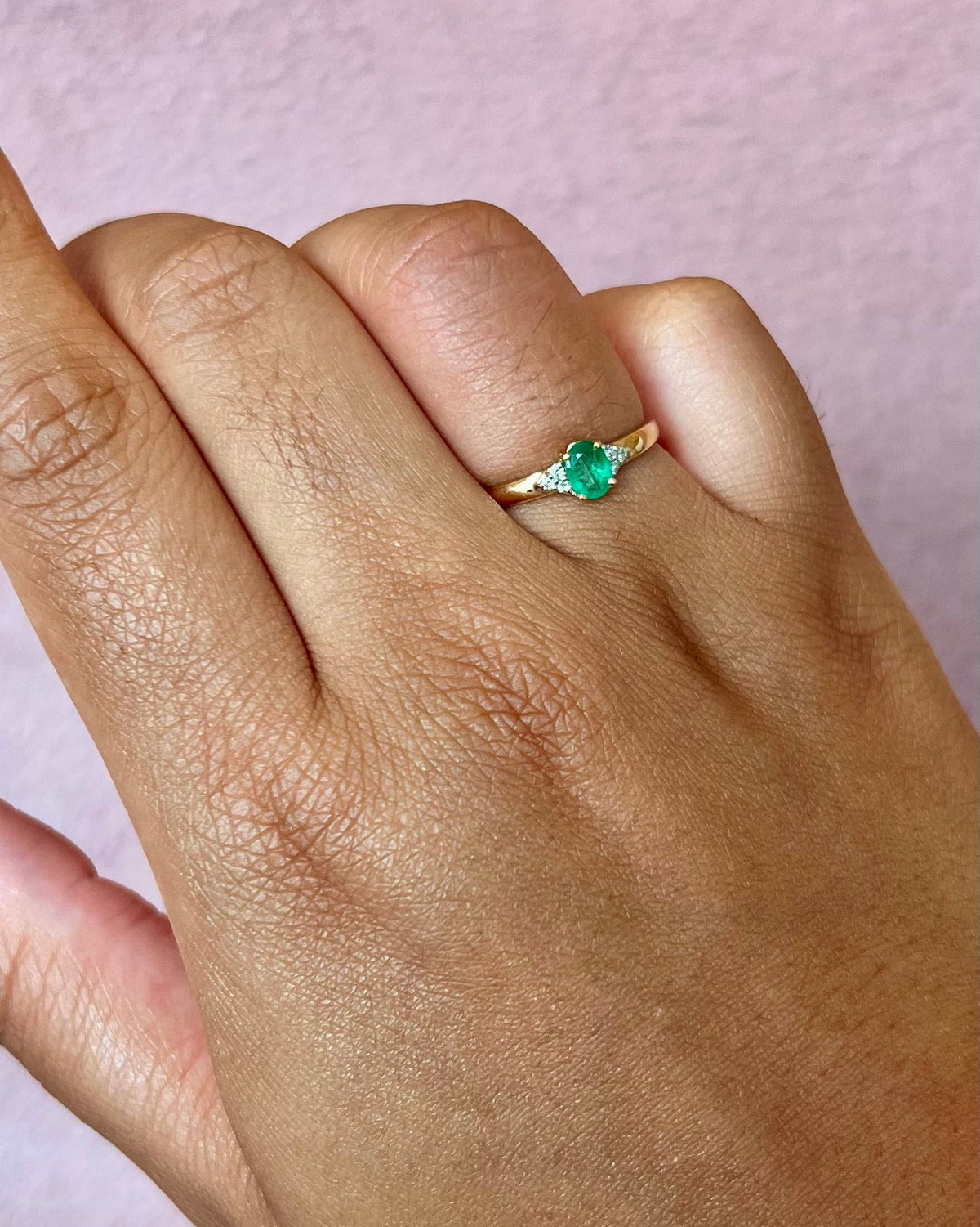 Bague Trilogie Émeraude &amp; Diamants "Naya" - Elliade Paris