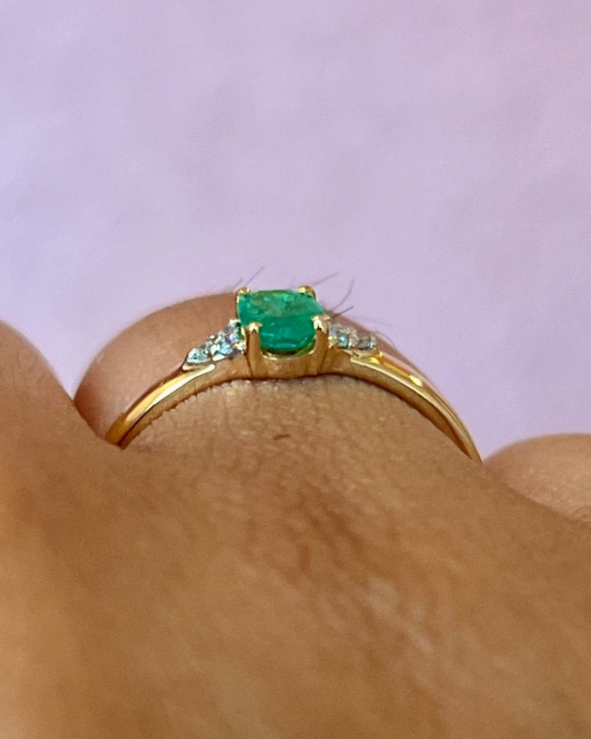 Bague Trilogie Émeraude &amp; Diamants "Naya" - Elliade Paris