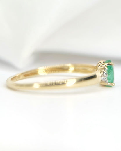 Bague Trilogie Émeraude &amp; Diamants "Naya" - Elliade Paris