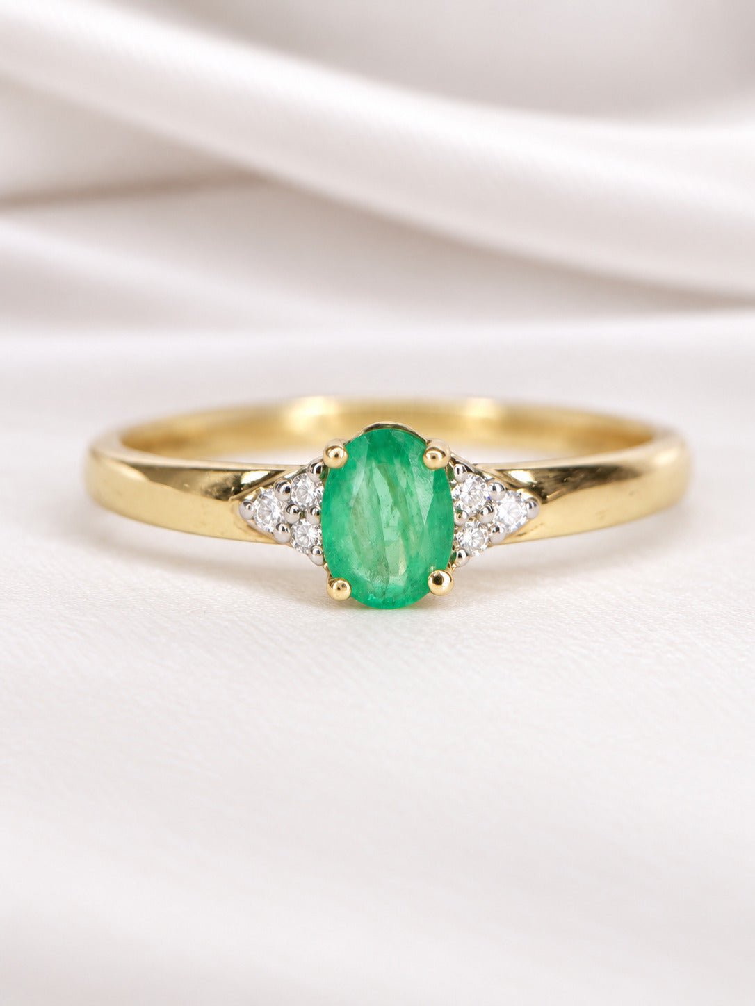 Bague Trilogie Émeraude &amp; Diamants "Naya" - Elliade Paris