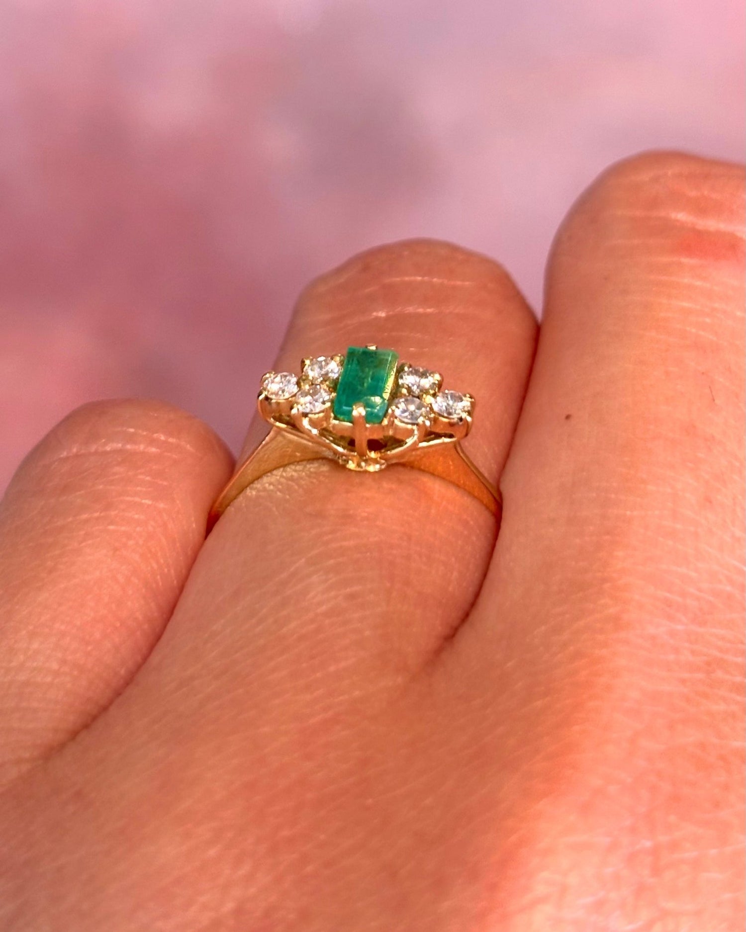 Bague Trilogie Émeraude &amp; Diamants "Sacha" - Elliade Paris