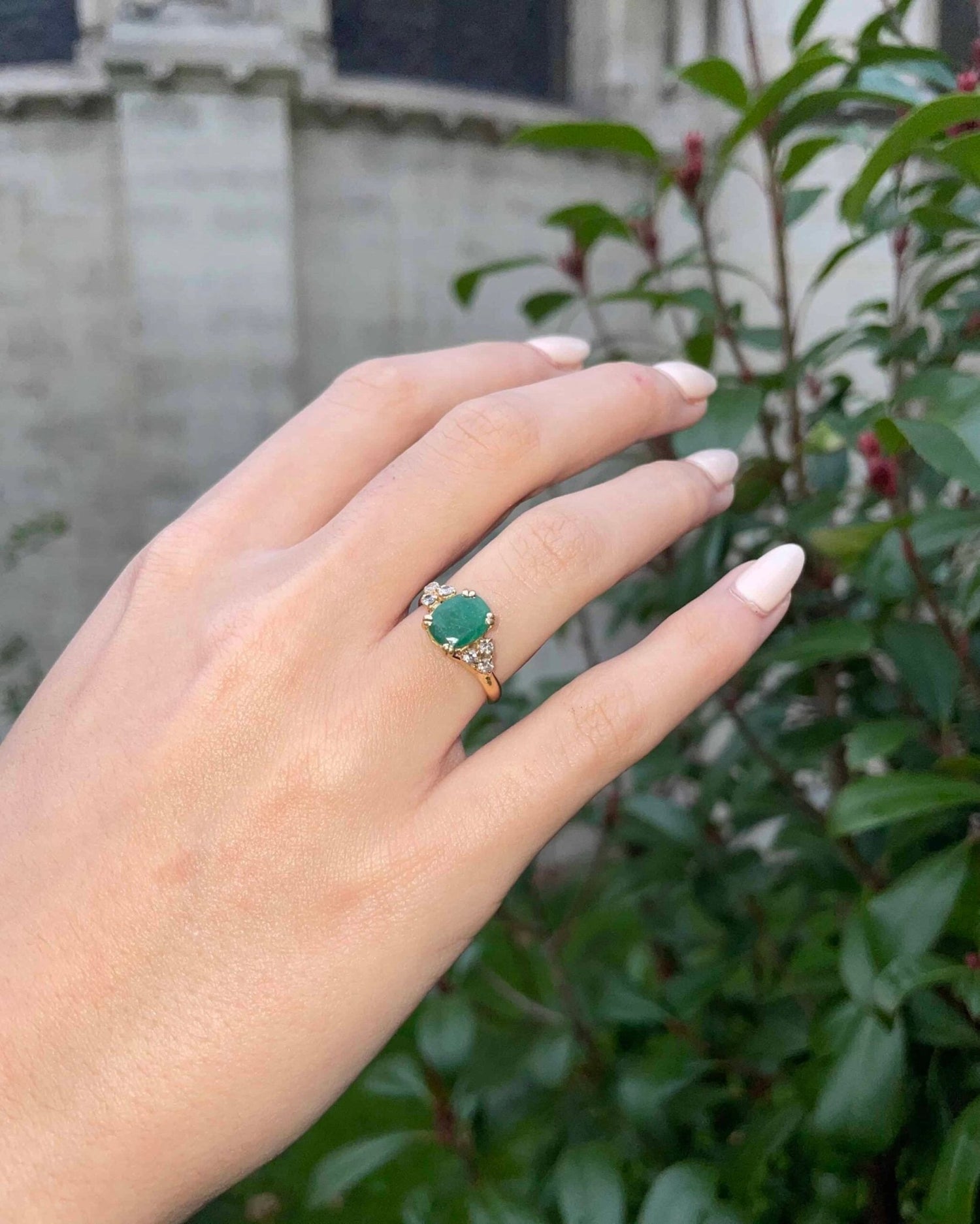 Bague Trilogie Emeraude &amp; Diamants &quot;Suzie&quot; - Elliade Paris