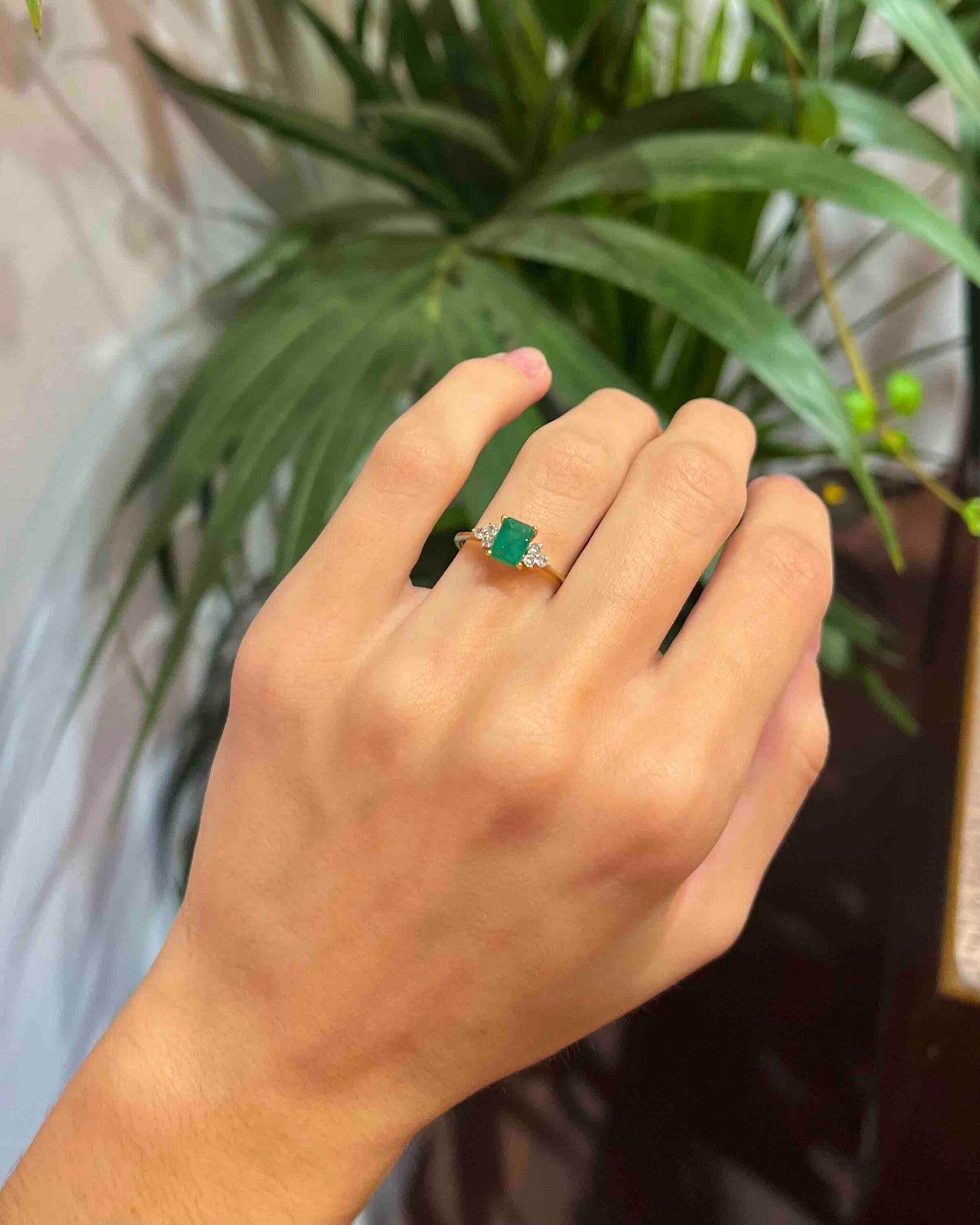 Bague Trilogie Emeraude &amp; Diamants &quot;Alexandrina&quot;