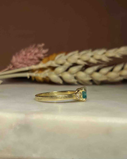 Bague Trilogie Émeraude et Diamants &quot;Lotte&quot; - Elliade Paris