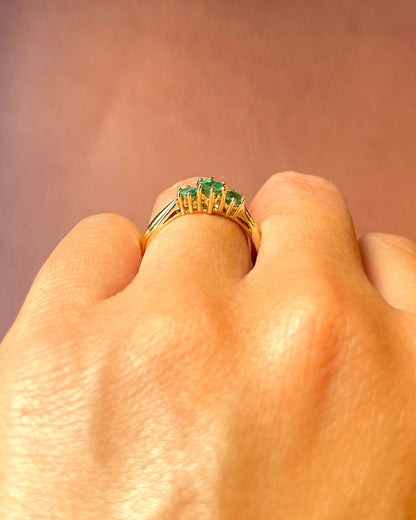 Bague Trilogie Émeraudes 0.50 carat "Maeva" - Elliade Paris