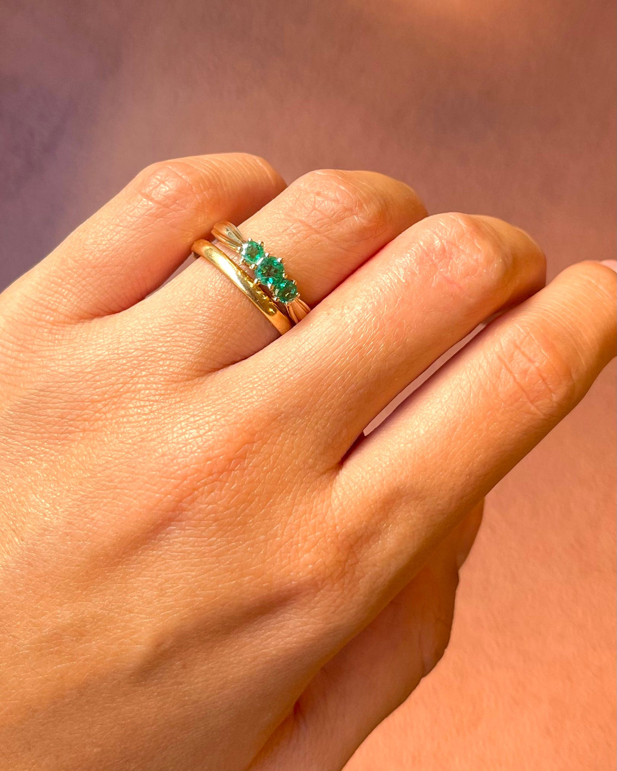 Bague Trilogie Émeraudes 0.50 carat "Maeva" - Elliade Paris