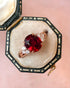 Bague Trilogie Grenat 3.40 carats & Diamants 0.29 carat "Astrid" - Elliade Paris