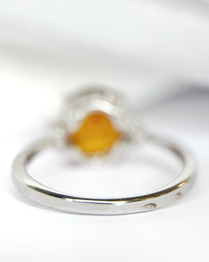 Bague Trilogie Grenat Spessartite 2.83 carats &amp; Diamants "Clara" - Elliade Paris