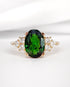 Bague Trilogie Grenat Tsavorite 2.60 carats & Diamants 0.36 carat "Tara" - Elliade Paris