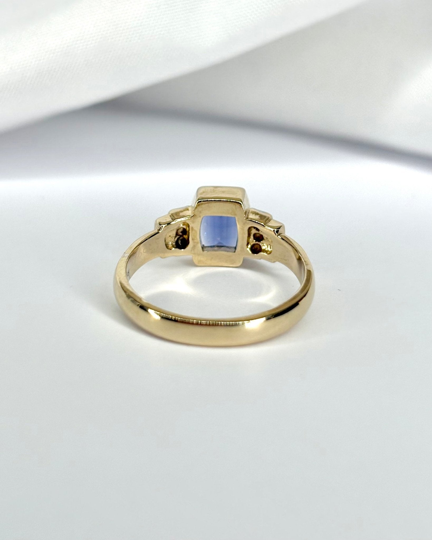 Bague Trilogie Iolite 0.42 carat &amp; 6 Diamants "Roxana" - Elliade Paris