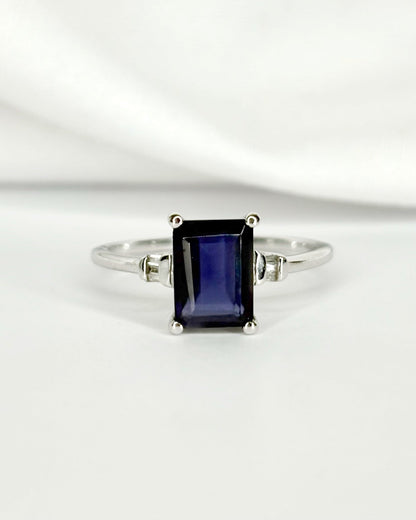 Bague Trilogie Iolite 1.56 carat &amp; Diamants "Laura" - Elliade Paris