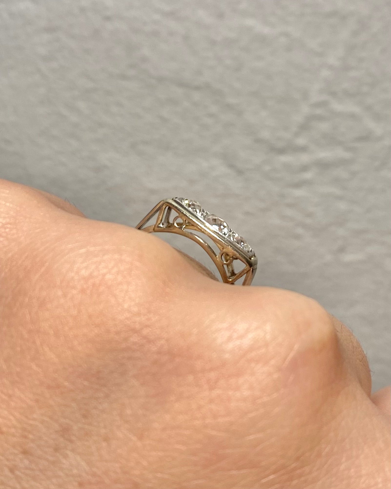 Bague Trilogie Jarretière Diamants 0.55 carat &quot;Tina&quot; - Elliade Paris