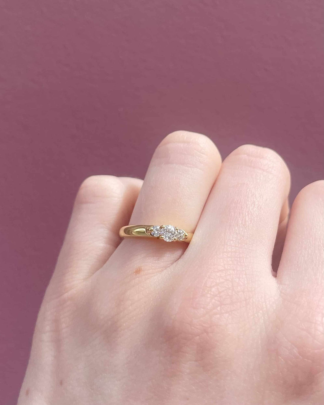 Bague Trilogie Jonc Diamants &quot;Skaï&quot; - Elliade Paris
