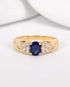 Bague Trilogie Jonc Saphir 1 carat & Diamants 0.48 carat "Ornella" - Elliade Paris