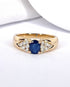Bague Trilogie Jonc Saphir 1 carat & Diamants 0.48 carat "Ornella" - Elliade Paris