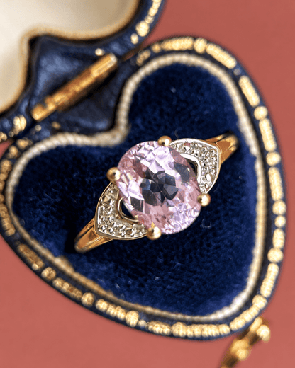 Bague Trilogie Kunzite 2.81 carats &amp; Diamants "Sidoine" - Elliade Paris
