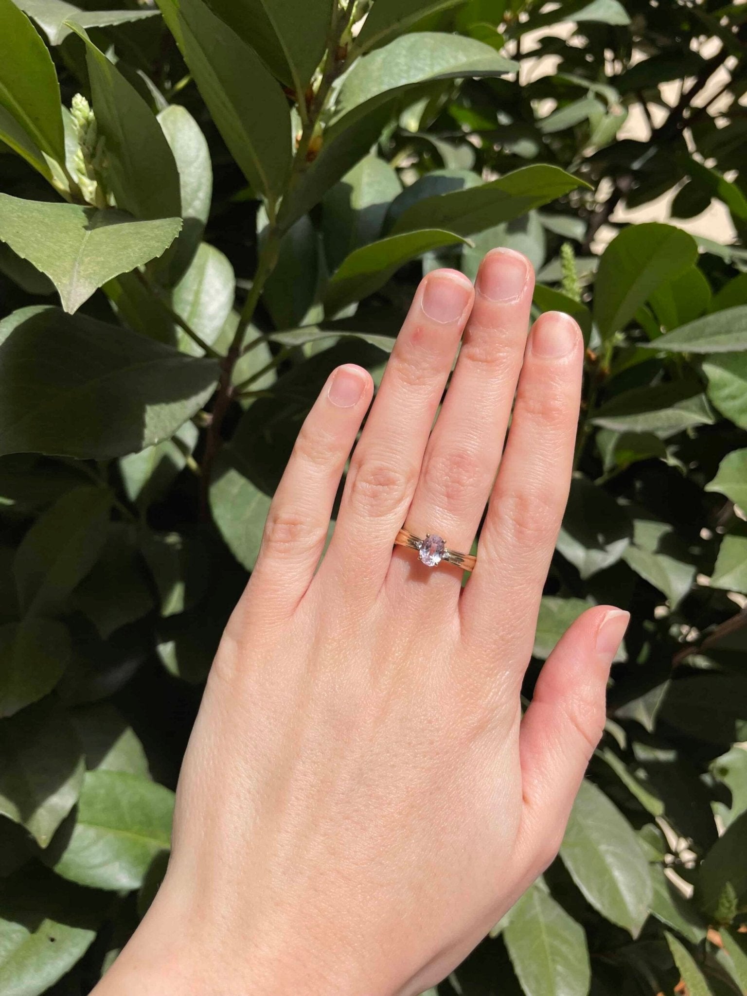 Bague Trilogie Kunzite &amp; Diamants "Agnès" - Elliade Paris