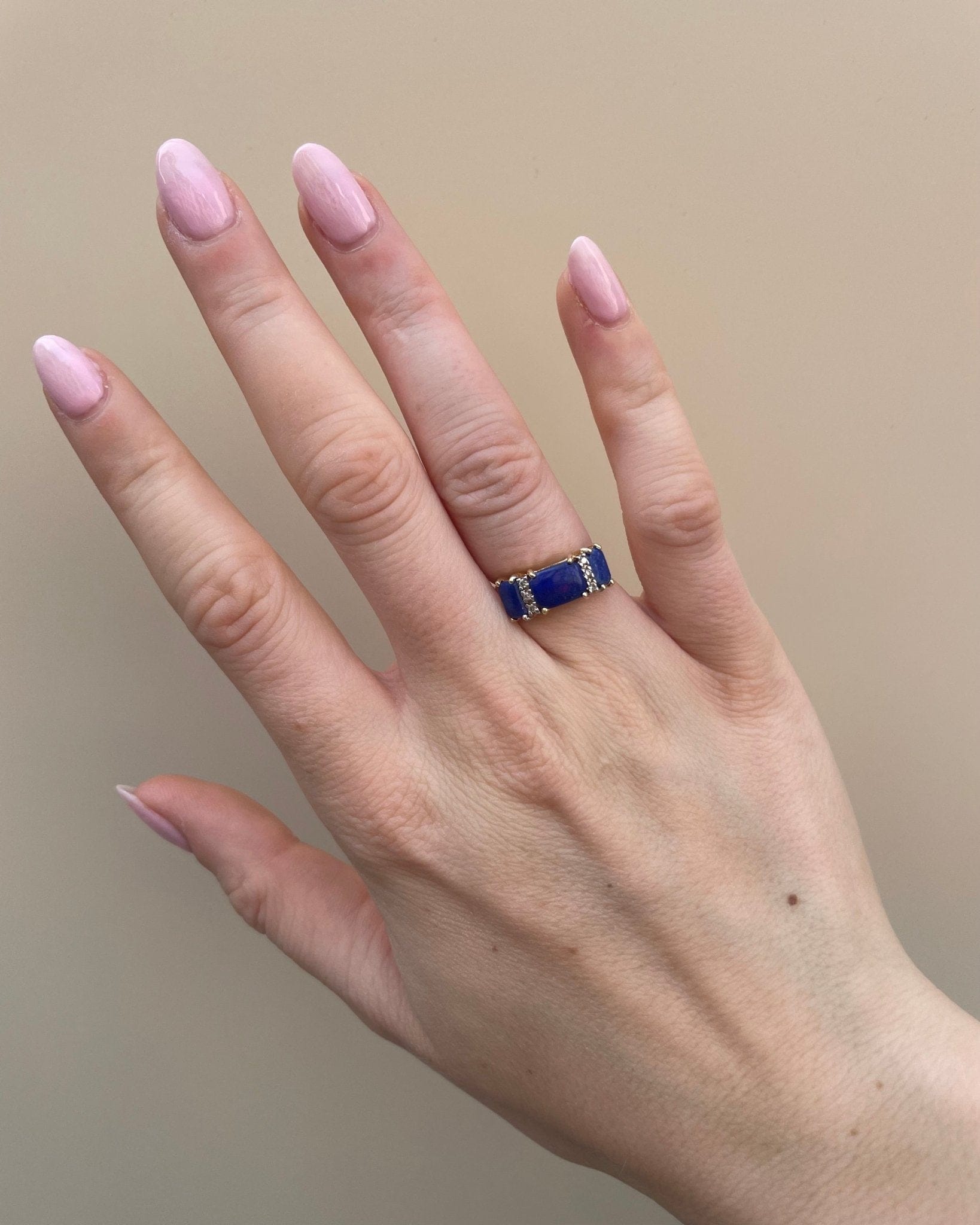 Bague Trilogie Lapis Lazuli 2 carats &amp; Diamants "Klervi" - Elliade Paris