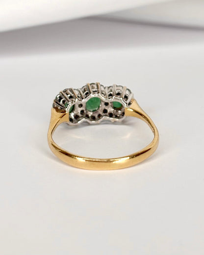 Bague Trilogie Marguerite Émeraudes &amp; 28 Diamants "Julianne" - Elliade Paris