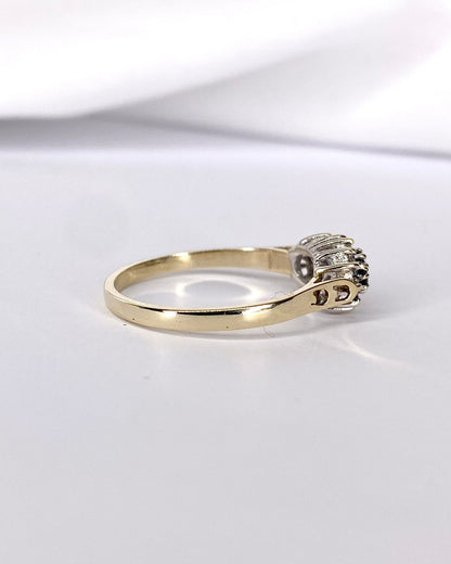 Bague Trilogie Marguerite Saphirs &amp; Diamants "Anaïs" - Elliade Paris