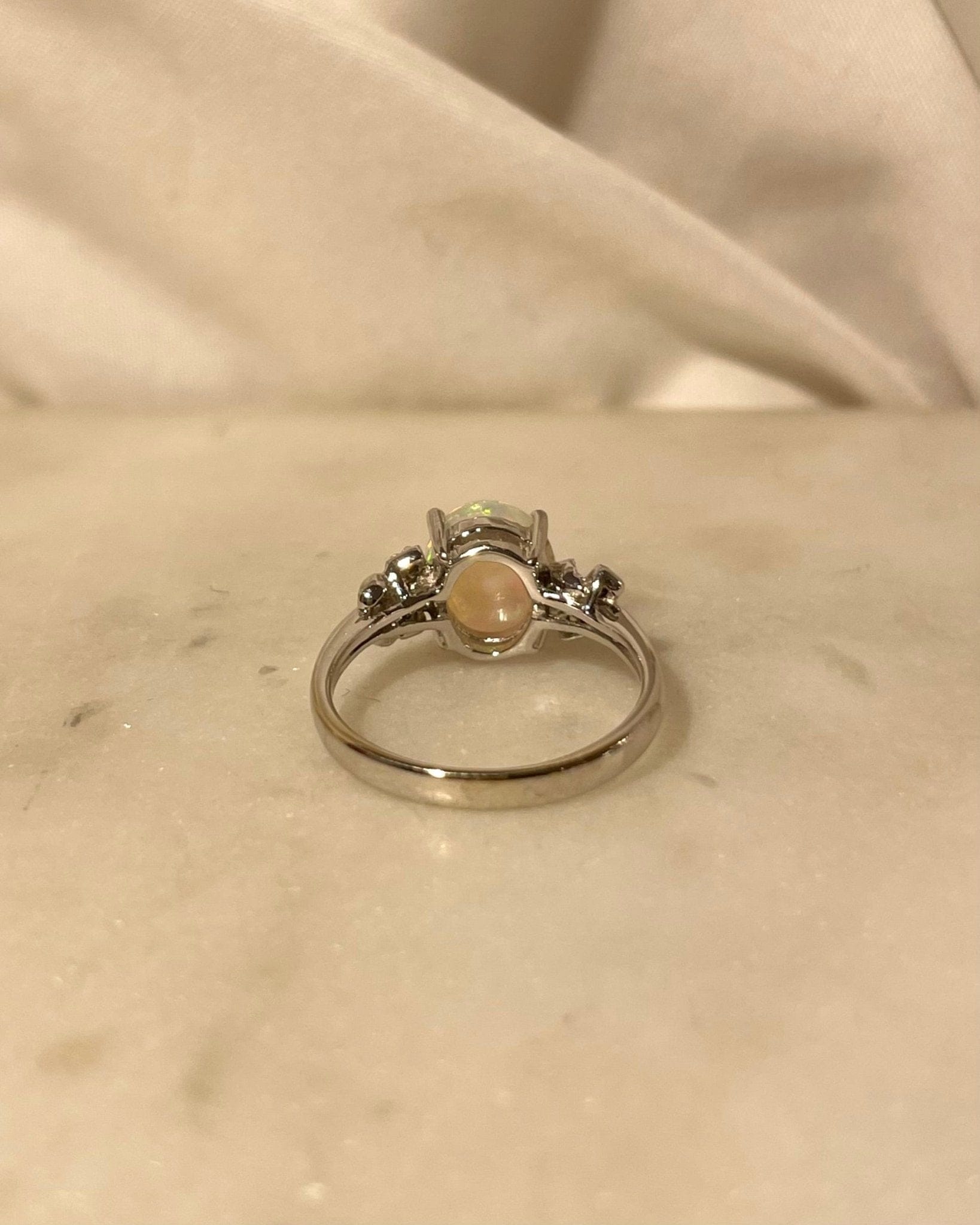 Bague Trilogie Opale 1 Carat &amp; Diamants "Oriana" - Elliade Paris