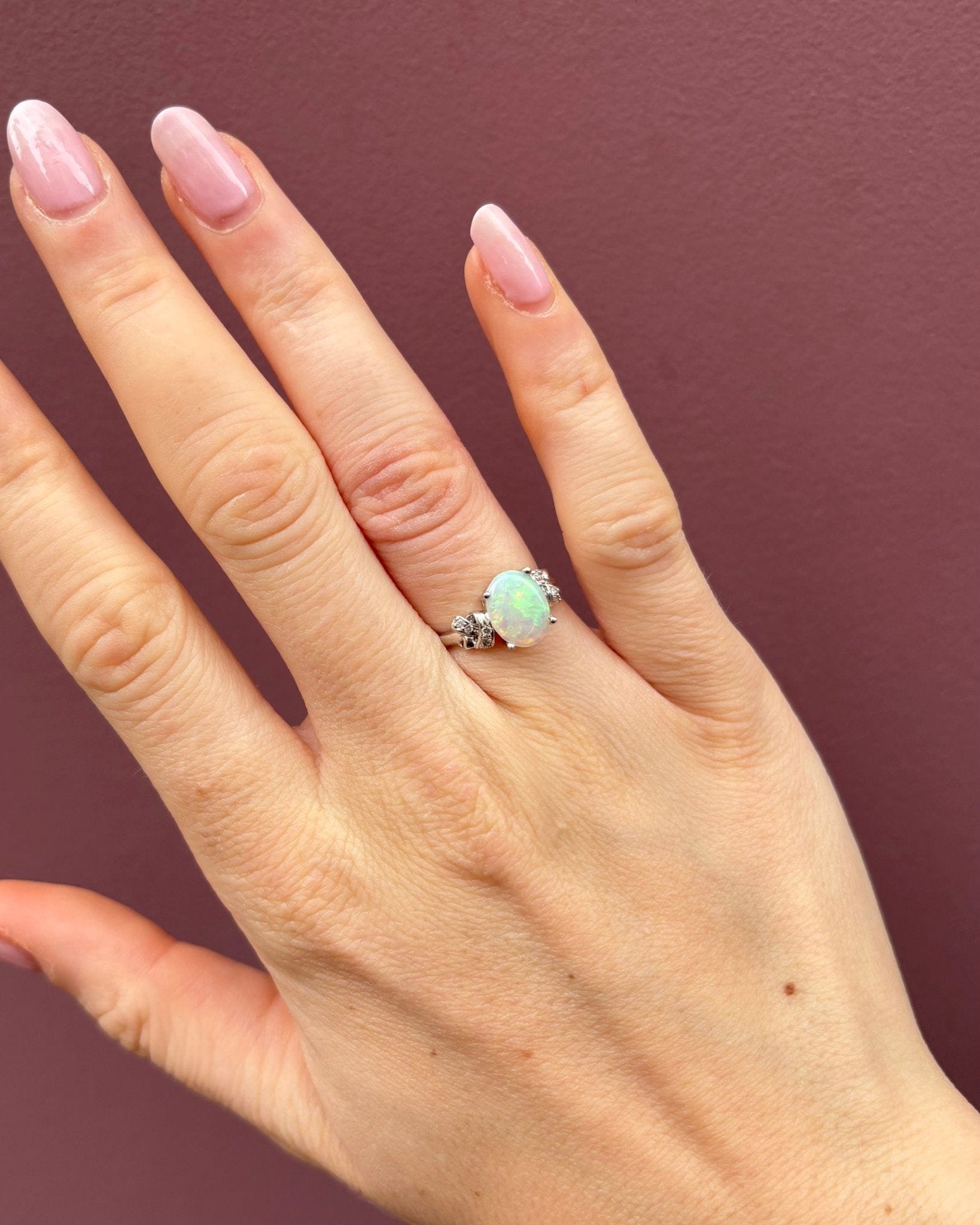 Bague Trilogie Opale 1 Carat &amp; Diamants "Oriana" - Elliade Paris