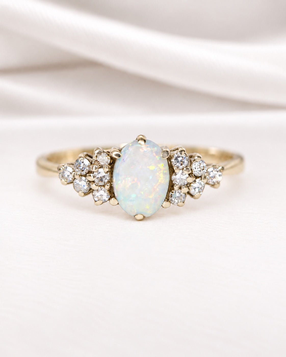 Bague Trilogie Opale &amp; Diamants "Léonie" - Elliade Paris