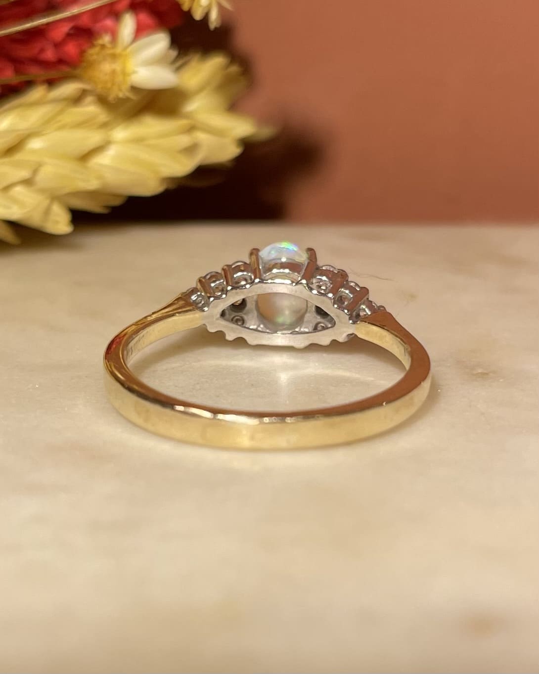 Bague Trilogie Opale &amp; Diamants "Sirine" - Elliade Paris