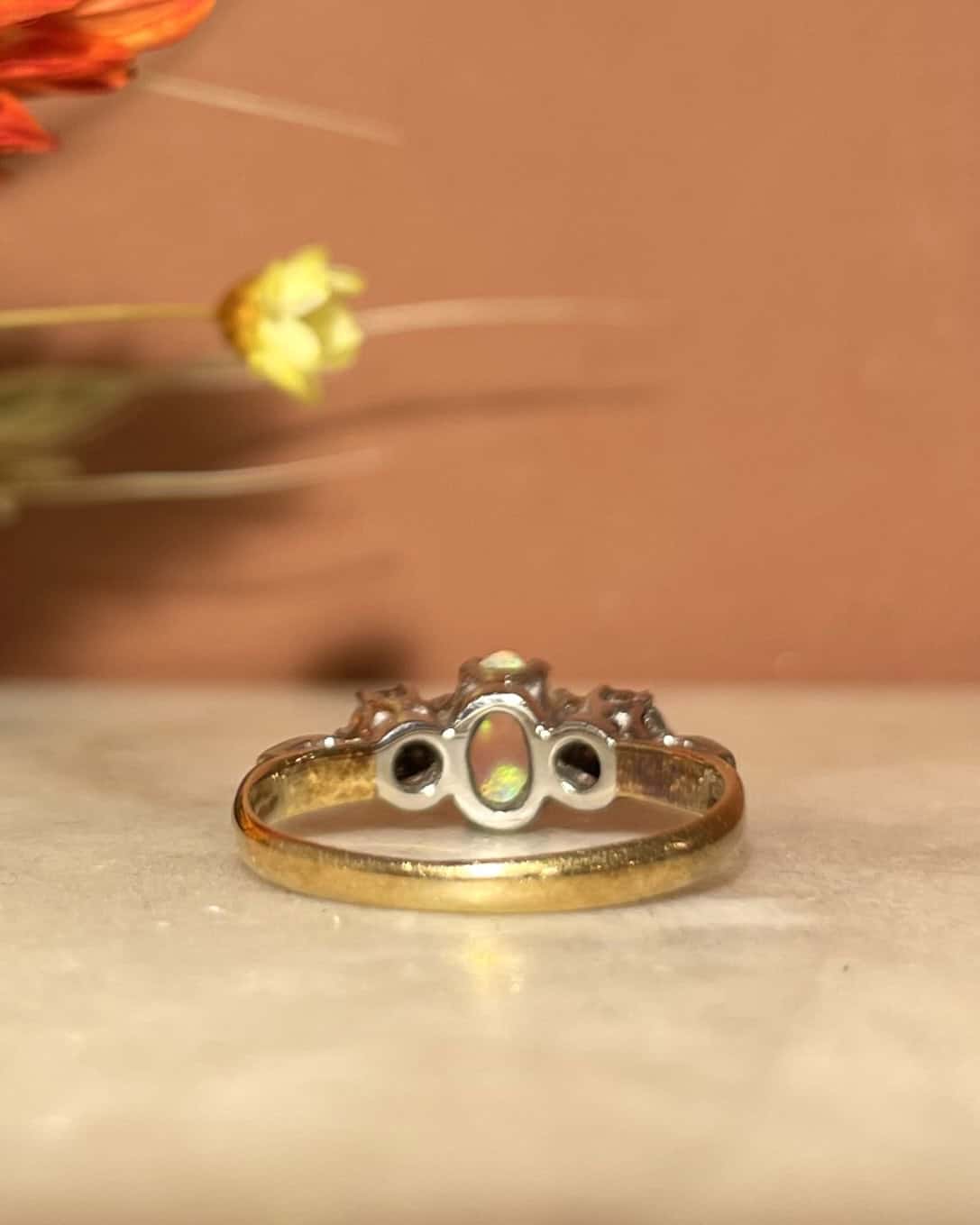 Bague Trilogie Opale &amp; Diamants "Tanaïs" - Elliade Paris