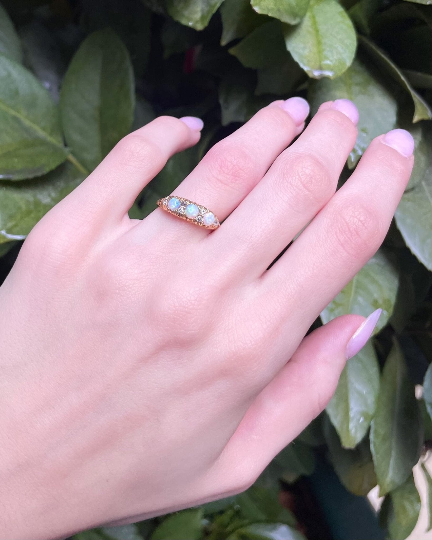Bague Trilogie Opales &amp; Diamants "Jamesa" - Elliade Paris