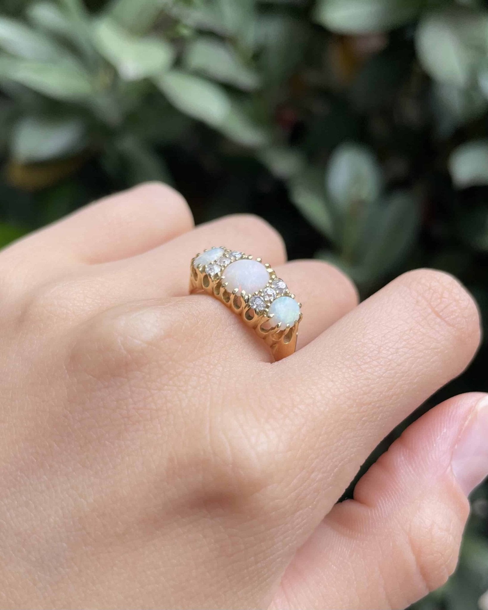 Bague Trilogie Opales &amp; Diamants "Racheal" - Elliade Paris