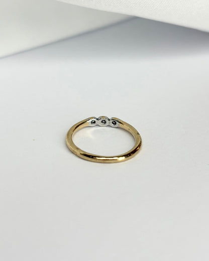 Bague Trilogie Or Jaune &amp; 3 Diamants &quot;Rina&quot; - Elliade Paris