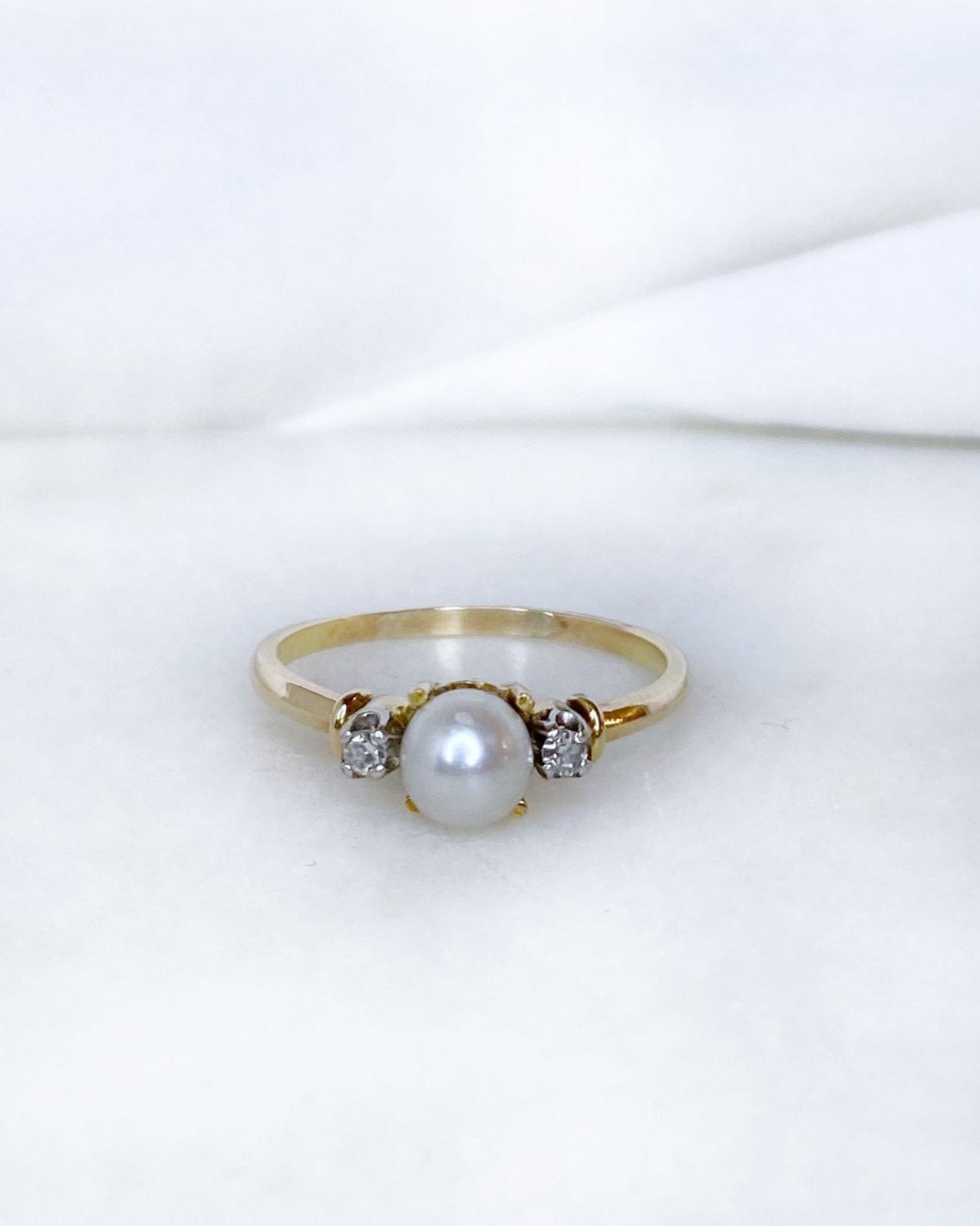 Bague Trilogie Perle &amp; Diamants "Floriane" - Elliade Paris