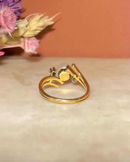 Bague Trilogie Perle &amp; Turquoises &quot;Lise&quot; - Elliade Paris