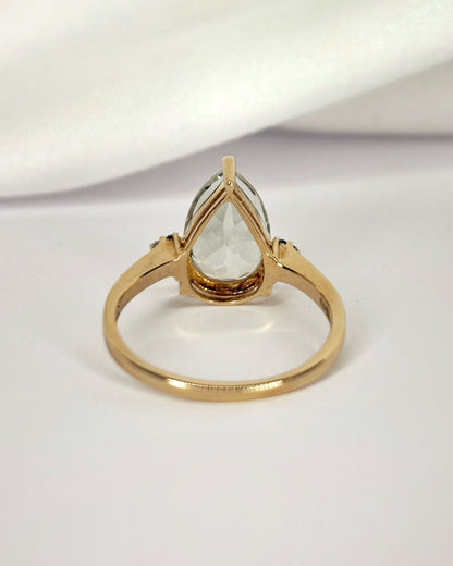 Bague Trilogie Prasiolite 3.10 carats &amp; Diamants "Marta" - Elliade Paris