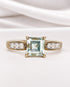 Bague Trilogie Quartz Prasiolite 1.20 carat & Diamants "Ava" - Elliade Paris