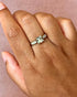 Bague Trilogie Quartz Prasiolite 1.20 carat & Diamants "Ava" - Elliade Paris