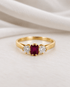 Bague Trilogie Rubis 0.28 carat & Diamants "Diana" - Elliade Paris