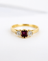 Bague Trilogie Rubis 0.28 carat & Diamants "Diana" - Elliade Paris