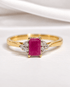 Bague Trilogie Rubis 0.70 carat & Diamants "Virginia" - Elliade Paris