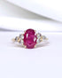 Bague Trilogie Rubis 1.25 carat & Diamants 0.36 carat "Marina" - Elliade Paris