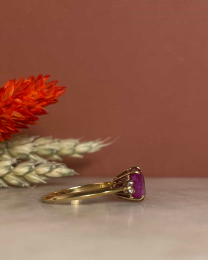 Bague Trilogie Rubis 1.65 carat &amp; Diamants &quot;Précillia&quot; - Elliade Paris