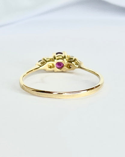 Bague Trilogie Rubis &amp; Diamants "Anna" - Elliade Paris